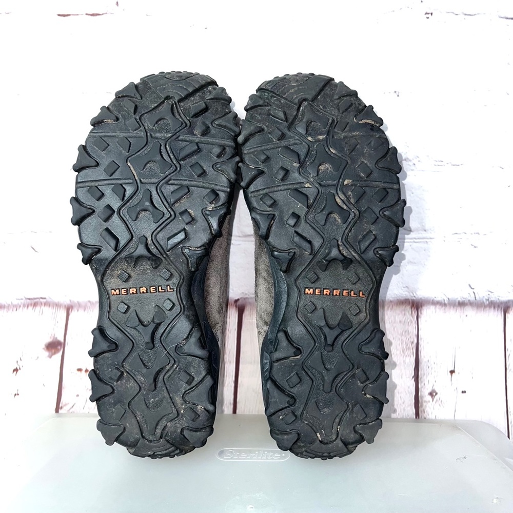 🚫SOLD! |•MERRELL•| Brown Suede Leather & Black Slip On Heavy Tread Shoes - Picture 7 of 10